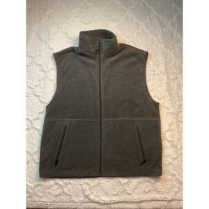 Columbia Fleece Vest Full Zip Mock Neck Sleeveless‎ Outdoor Gray Mens Lg pockets